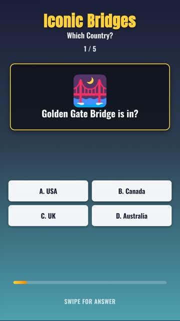 Iconic Bridges Quiz: Guess the Country! 🌉 Can You Score 5/5?