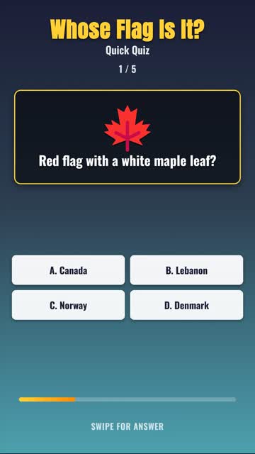 Flag Quiz: Whose Flag Is It? 5 Country Flags Challenge #Shorts