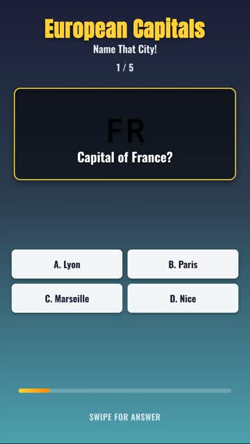 European Capitals Quiz: Can You Name That City? 🇪🇺 Geography Challenge #Shorts