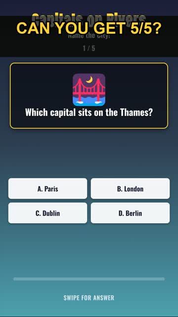 Capital Cities Quiz: Name the City on the River! 🌍 #Shorts