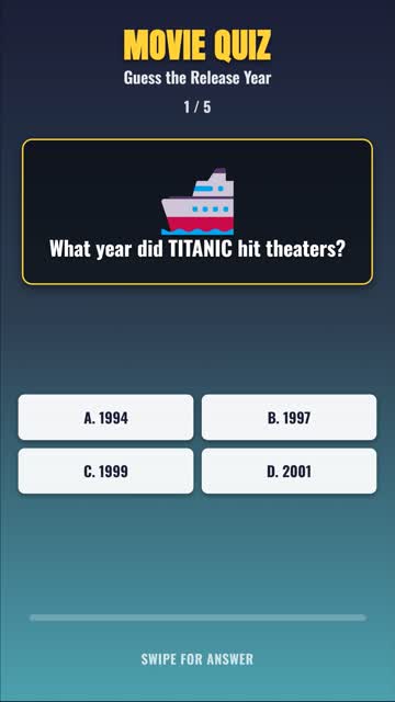 MOVIE QUIZ Guess the Release Year — Can You Get 5/5? 🧠 #shorts