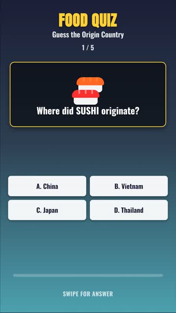 FOOD QUIZ Guess the Origin Country — Can You Get 5/5? 🧠 #shorts