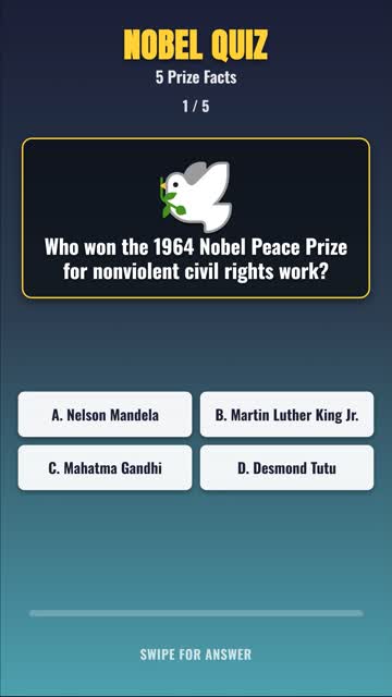 NOBEL QUIZ 5 Prize Facts — Can You Get 5/5? 🧠 #shorts