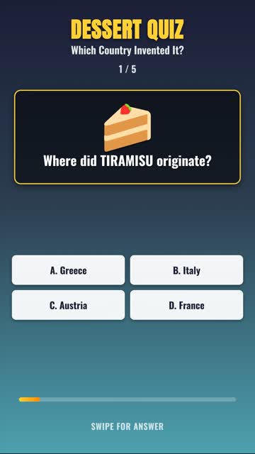 DESSERT QUIZ Which Country Invented It? — Can You Get 5/5? 🧠 #shorts