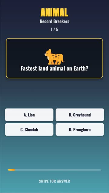 Animal Record Breakers: Fastest, Biggest, Oldest — 5/5? 🧠 #shorts