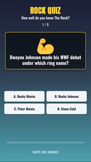 Dwayne "The Rock" Johnson Quiz: Can You Get All 5 Right? 💪 #shorts