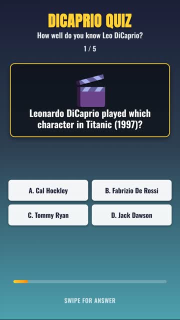 Only True Leonardo DiCaprio Fans Get 5/5 on This Quiz 🍿 #shorts