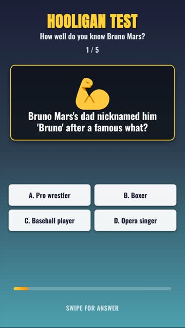 Only True Bruno Mars Fans Get 5/5 on This Quiz 🕺 #shorts