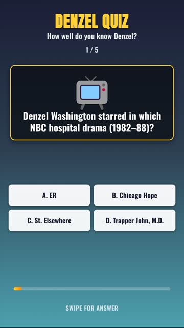 How Well Do You Know Denzel Washington? 5 Questions, 30 Seconds 🎬 #shorts